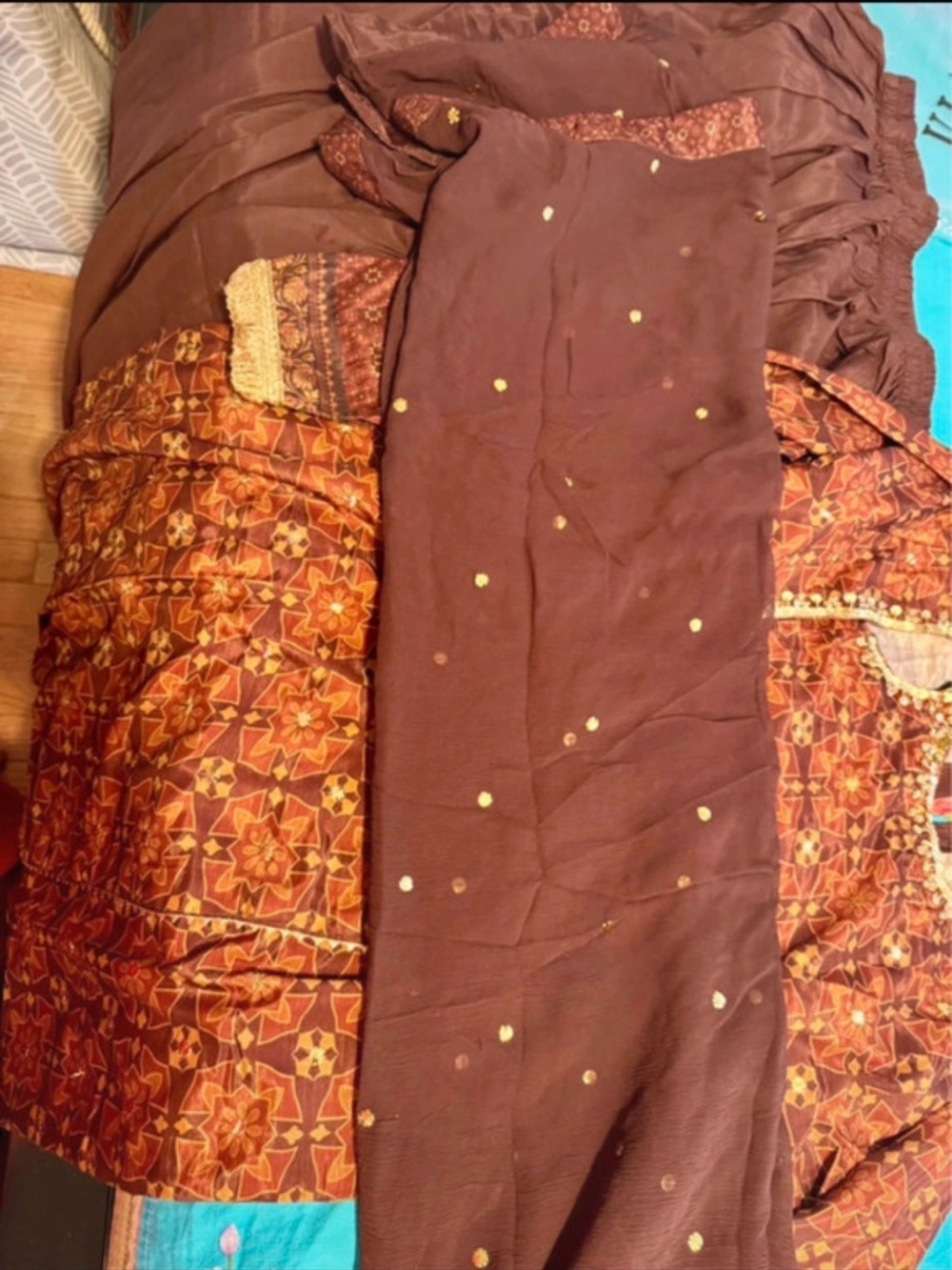 Embellished Maroon Long Dress with Sheer Dupatta - Picture 9 of 9